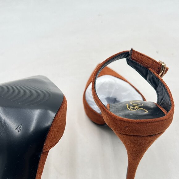 FOWT Brown Pointed Toe Slip on Mules Stiletto High Heel Backless Strappy Sandals - Picture 6 of 8